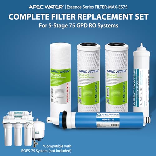 APEC Water MAX ES75 1 Year Replacement Filter Set for ROES-75 - High Capacity 75 GPD
