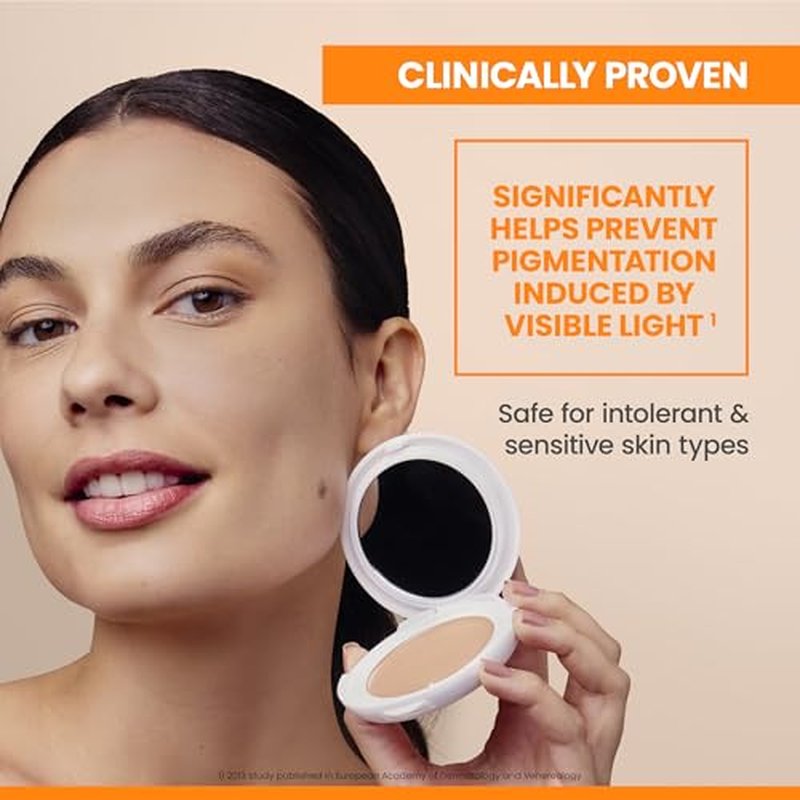 Av?ne High Protection Tinted Compact, Mineral Sunscreen, Tinted Sunscreen, Broad Spectrum SPF 50+, UVA/UVB Blue Light Protection, 100% Mineral, Water Resistant, Non-Greasy, Fragrance-Free