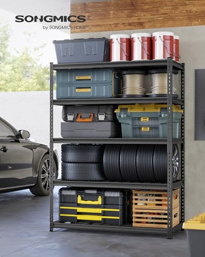 Heavy-Duty 5-Tier Steel Storage Shelves Set of 2 - Garage & Warehouse Organizers