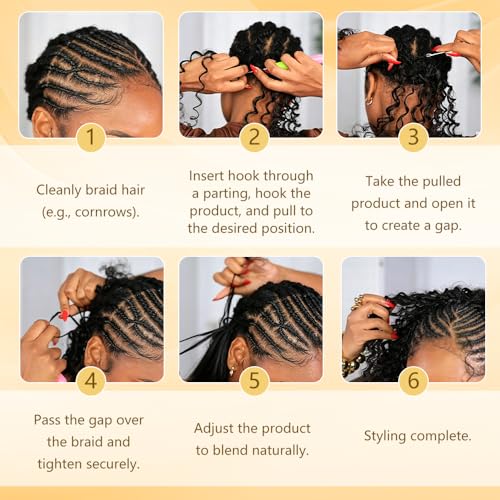 Human Crochet Hair 20 Inch Deep Ocean Wave Feather Bundles - Natural Black #1B