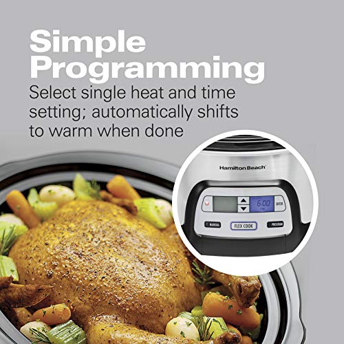 Hamilton Beach 6 Qt Programmable Slow Cooker with Dual Timers & Lock, Silver