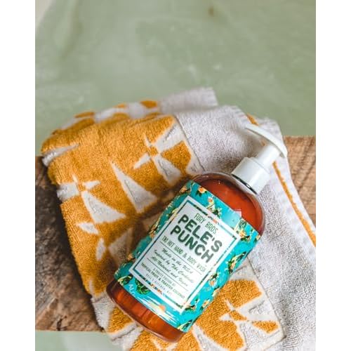 FURY BROS. Tiki Hut Hand & Body Wash Pele¡¯s Punch | Tropical Fruit & Toasted Coconut | Natural Ingredients | Made in USA | Inspired by Tiki Cocktail Recipes | Cruelty-Free | 16 oz