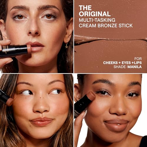 Nudestix Nudies Bronze All Over Matte Bronzing Stick ? 3-in-1 Cream Bronzer for Cheeks, Eyes & Lips with Built-In Brush | Natural Contour & Sun-Kissed Glow