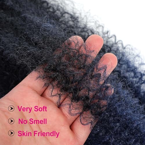 24 Inch Afro Twist Hair Springy Braiding Extensions - Blue Variation
