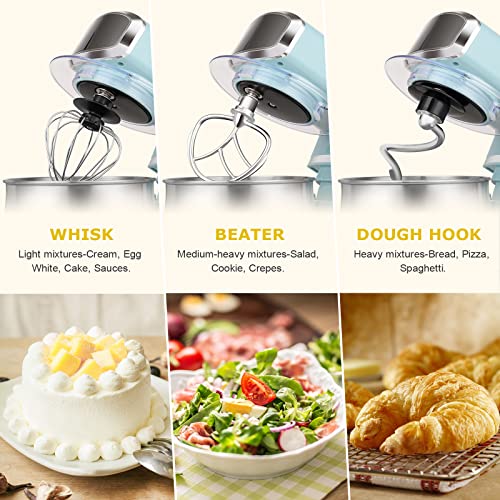 Kitchen in the Box Blue Stand Mixer 3.2Qt Small Electric Food Mixer with 6 Speeds
