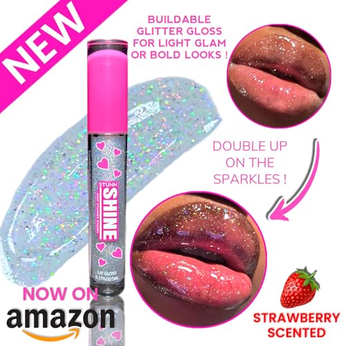 Shop Stunner Shades | Stunn Shine, Glittery Holographic Lip Gloss For A Sparkly Finish, Infused With Coconut Oil, Vegan & Cruelty-free, (Glittery Clear, 0.15 Fl Oz)