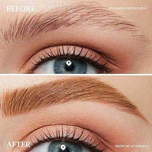 Kaely Thickening Brow Mascara, Tinted Eyebrow Gel Waterproof, Eyebrow Color Makeup, Vegan, Cruelty Free, maquillaje gel para cejas a prueba de agua, 03 Auburn