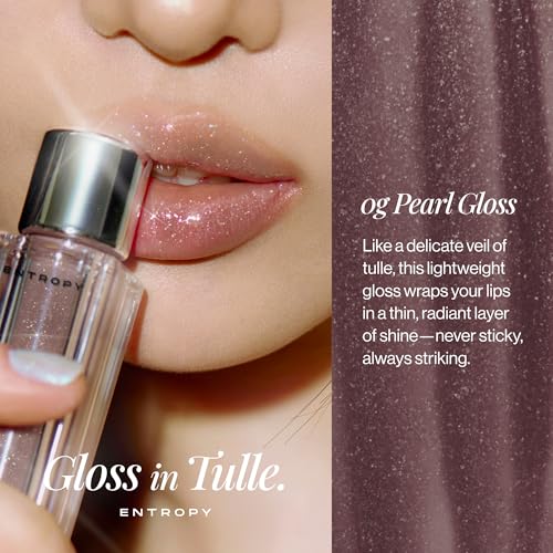 ENTROPY MAKEUP Voile Tulle Lip Gloss with 3D Pearl Shine, Non-Sticky Moisturizing, Peptide Complex, Lightweight