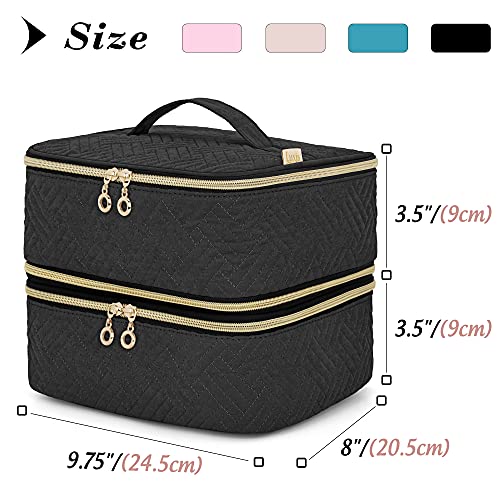 LUXJA Detachable 2 Layers Nail Polish Storage Case Holds 60 Bottles - Black