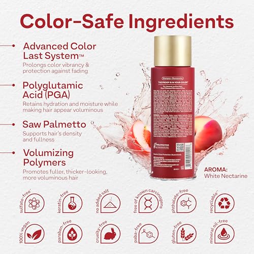Colorproof Sulfate-Free Volumizing Shampoo 8.5 Fl Oz for Fine Hair - White Nectarine Scent
