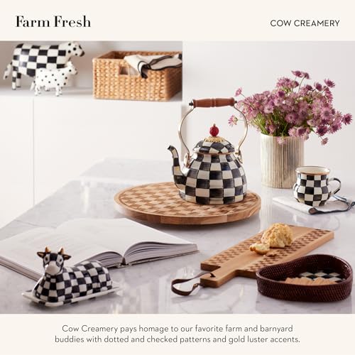 Ceramic Butter Dish with Cow Lid - Farmhouse Kitchen Decor