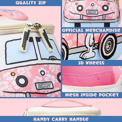 Pink Snoopy Travel Toiletry Makeup Bag for Girls & Teens – Peanuts Character Design