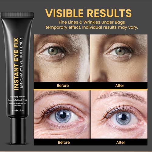 Temporary Instant Under Eye Tightener: Reduces Under-Eye Bags, Dark Circles, Puffiness, Wrinkles Advanced Firming Polysaccharide Formula 30 ml