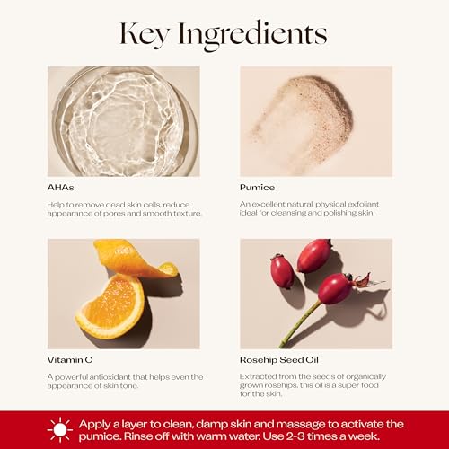 Trilogy Vitamin C Microdermabrasion, Exfoliates & Evens Skin Tone, with AHAs, Rosehip Oil & Pumice, 2.0 fl oz