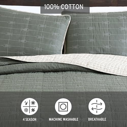 Twin Cotton Sheet Set with Pillowcases - Eddie Bauer Troutdale Green