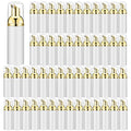 Lil Ray 50PCS White Foam Bottle with Gold Pump, Empty Travel Foaming Dispensers for Hand Soap,Lash Shampoo(2 Oz)
