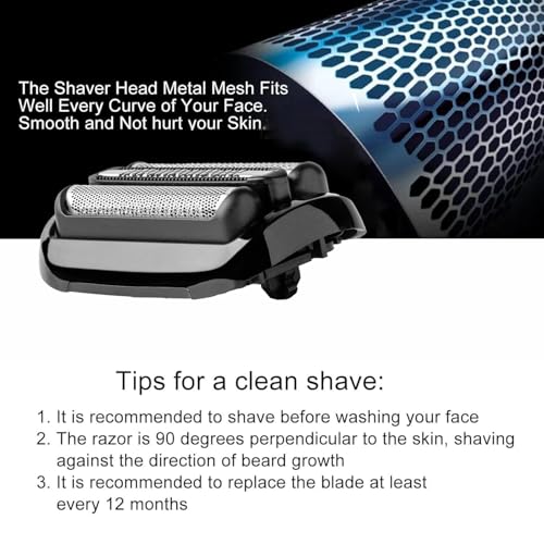 Black 53B Replacement Blade Head for Braun Series 5 & 6 Electric Shavers - Compatible with 5018S 5020S 5035s