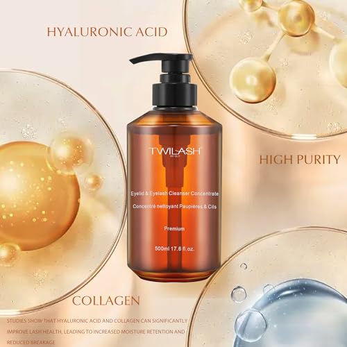 TWILASH Premium Lash Cleanser Concentrate 500ml DIY Eyelash Extension Safe for Sensitive Eyes