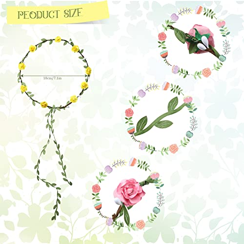 Willbond 48Pcs Flower Headbands Crown Bulk for Women Floral Garlands
