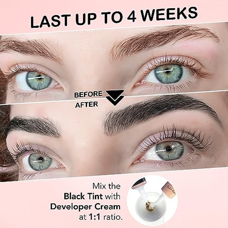 Lash Tint Kit Instant Black Eyelash Dye and Brow Tint 8ml Easy to Use with Natural Results for Beginner Salon Beauty
