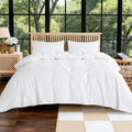 SONORO KATE 800 Series King Bed Sheets - White Egyptian Cotton Sateen