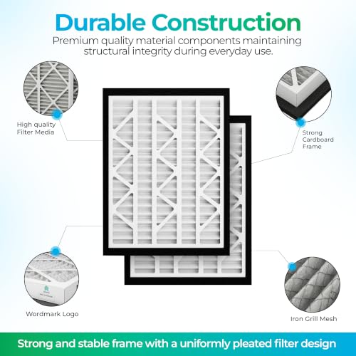 20 x 30 x 3 MERV 13 Pleated Air Filter with Black Gasket - 2 Pack, Compatible with Zephyr VGF Series