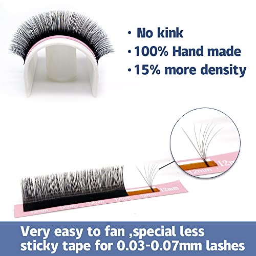 Faux Mink Silk Eyelash Extensions 0.03mm CC Curl 10mm Mixed Length Semi-Permanent Individual Lashes Extension Professional Salon Use