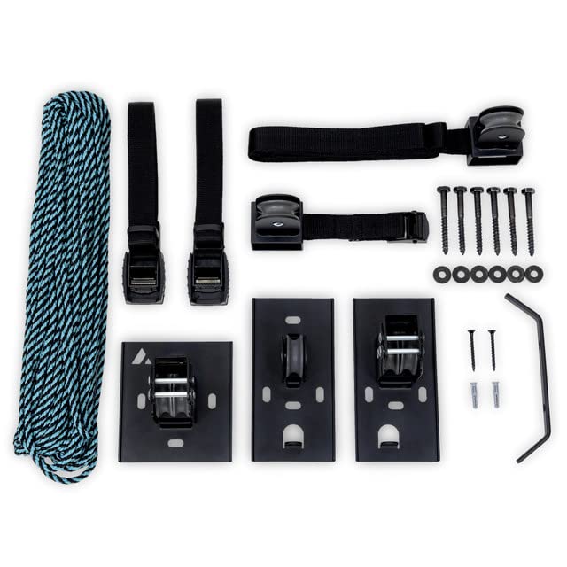 Teal Triangle EasyLift Garage Cargo Lift System Holds 150 lbs Ceiling Hoist
