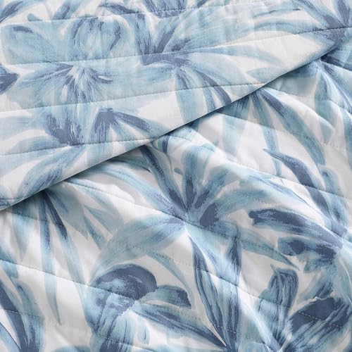 Full/Queen Cotton Quilt Set - Aubrey Blue, Soft Comfortable Bed Bedding