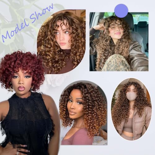 KEPBEAY Pre Looped GoGo Curl Crochet Hair 12 Inch 9 Packs - Model 4# Natural Curly Braiding Extensions