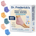 Dr. Frederick's Original Moisturizing Fuzzy Heel Socks for Dry Cracked Heels Treatment - Infused with Olive Oil, Jojoba Oil and Vitamin E - 2 Pairs - Self Care Gifts for Women & Men - Variety Pack