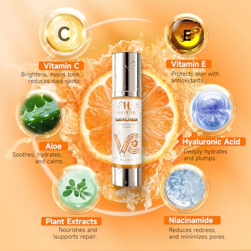 Vitamin C Serum for Mature Skin 1.7 Fl Oz - Hydrating Anti-Aging Face Serum with Hyaluronic Acid & Dark Spot Remover - Variation of THIS listing
