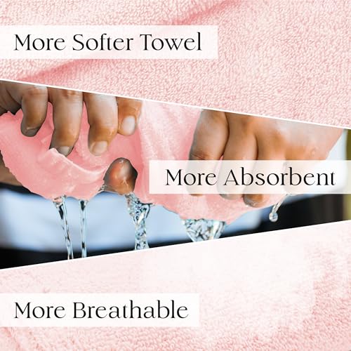 Cotton Hair Towel Wrap for Women & Kids - Pack of 3 - White Pink Lilac