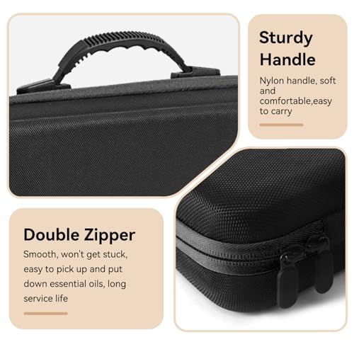 Portable Travel Cosmetic Bag with LED, 3-color Adjustable Cosmetic Organizer, Women's Cosmetic Case, Mirror Makeup Bag Case Rechargeable (Black)