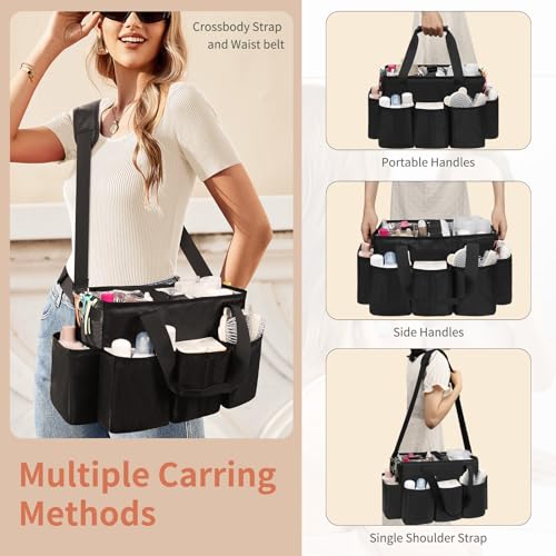 Hairstylist Traveling Bag, Extra Large Hair Tools Travel Bag, Hair Tool Organizer with Adjustable Dividers and Multi Pockets, Professional Makeup Artist Bag, Hairstylist Must Have