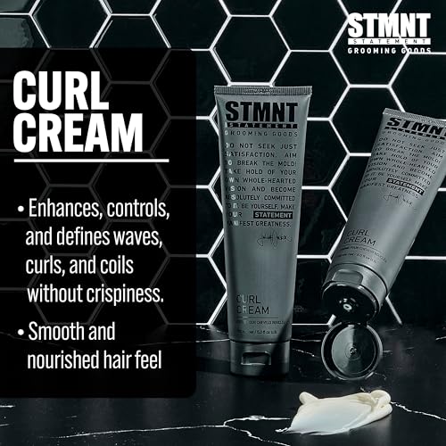 STMNT Grooming Goods Curl Cream 5.07 oz - Enhances Curls & Texture, Nourishing Hair