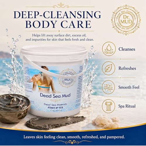 Dead Sea Mud Body Mask 52.91 Fl Oz - Deep Cleansing Spa Treatment for Men & Women