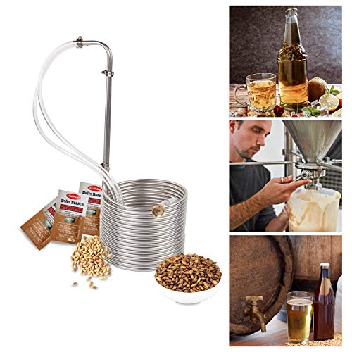 5/16" x 50Ft Stainless Steel Wort Chiller Coil for Homebrewing and Cooling - Hose Included