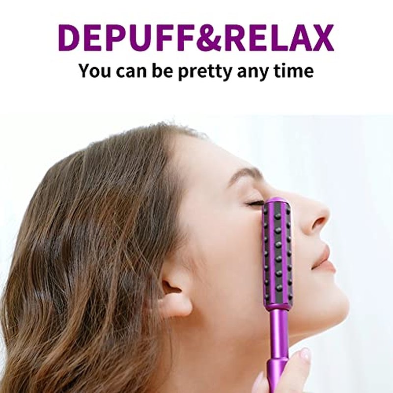 Beauty Massage Roller, Facial Tool, Germanium Roller for Chin Massage, Suitable Lifting Skin, Massaging The Whole Body. (Purple) 1 count