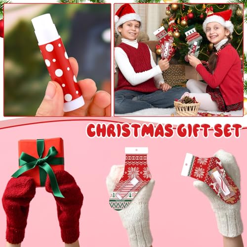 15-Pack Christmas Lip Balm Set - Candy Scented Moisturizing Holiday Gift