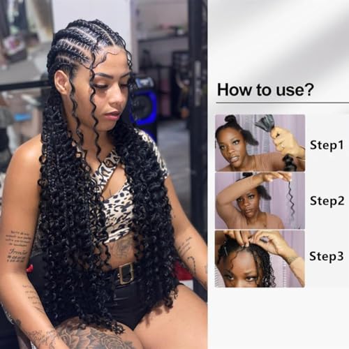 Natural Curly Boho Braiding Hair 16 Inch - 110g Human Hair Extensions, Deep Wave, Reusable, Tangle-Free