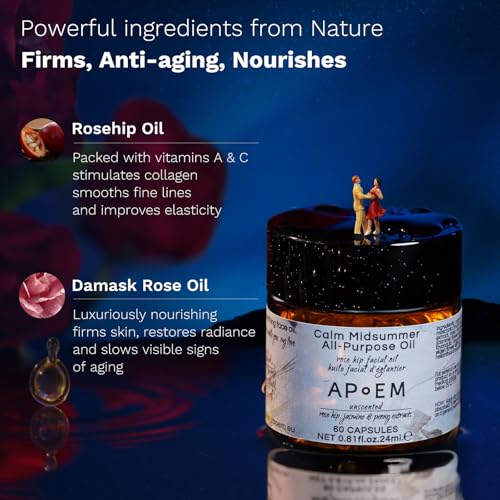 APoEM Renew Facial Serum Capsules (60 CT) ? Anti-Aging Oil-Based Skincare with Rosehip Oil, Musk Rose, & Damask Rose | Enhances Elasticity, Reduces Wrinkles, Nourishes & Moisturizes (0.81 Fl Oz)