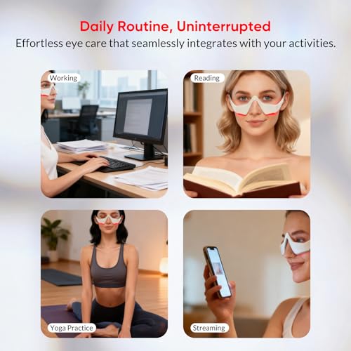 Red Light Therapy Eye Massager for Dark Circles and Puffiness, Portable Eye Care Device with 3 Modes for Wrinkles & Anti-Aging, Ideal for Daily Skincare Routines