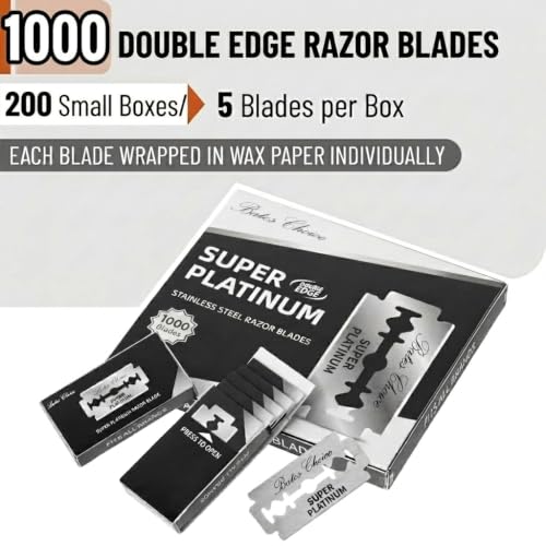 Bates Double Edge Razor Blades - 1000 Pack Stainless Steel Safety Blades