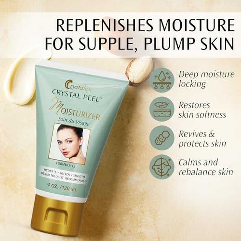 Crystal Peel Hyaluronic Acid Moisturizer for Face, Soin Du Visage Daily Moisturizer Hydrating Face Cream for Women, Vitamin Enriched, Nourishing Facial Lotion, Non Comedogenic Skincare for Dry Skin