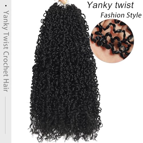 Pre-Twisted Yanky Twist Crochet Hair 14 Inch Short Fluffy Curly Braiding Hair - 1B Variation of THIS listing