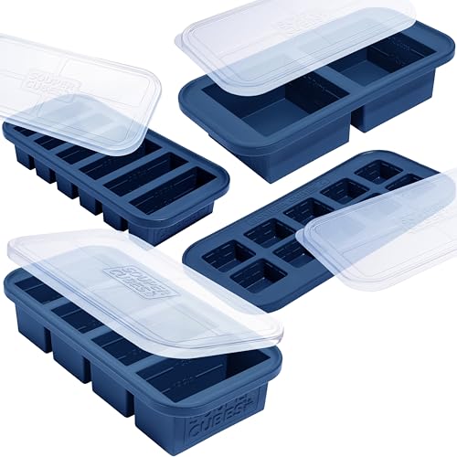 Souper Cubes Blueberry Silicone Freezer Molds Set for Meal Prep & Storage