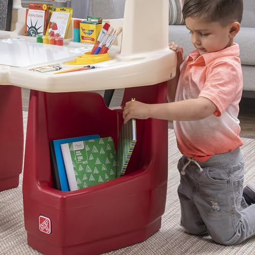 Kids Art & Craft Desk with Chair Set, Toddler Activity Table, Durable Plastic