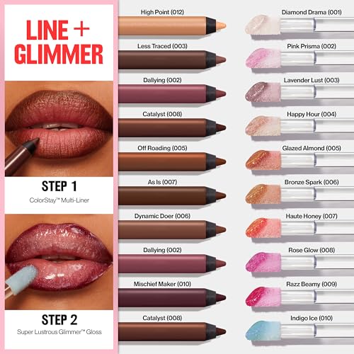 Revlon Super Lustrous Glimmer Gloss, Non-Sticky Lip Gloss, High-Shine Finish, Plant-Based Glitter, 002 Pink Prisma, 0.13 fl oz