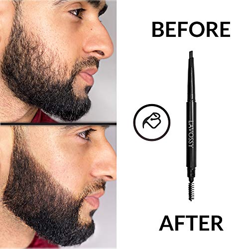 Beard Pencil - Light Brown Pack of 3 - Long Lasting and Easy to Use Pen with Blending Brush for Sleek, Natural, Water/Sweat Proof Results